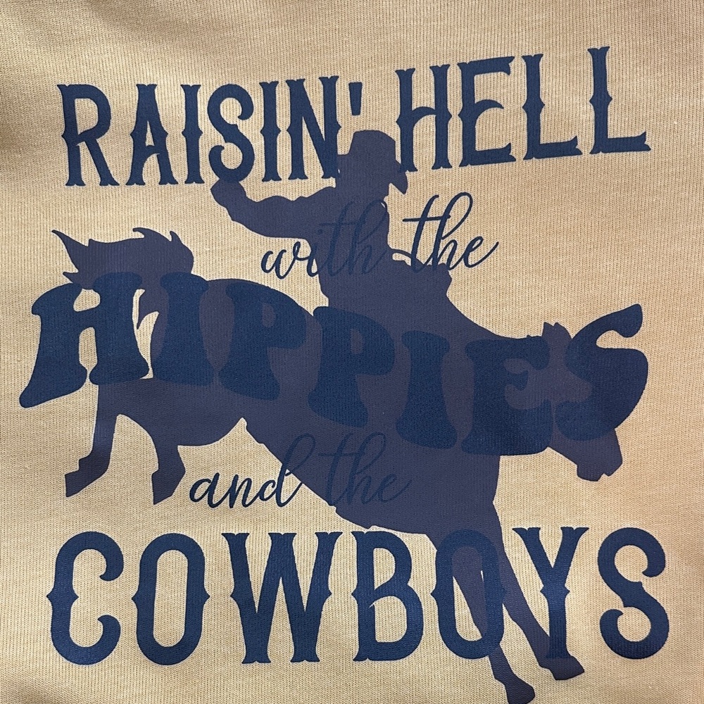 Rodeo Hoodie Small Western Graphic Mustard - Picture 3 of 3